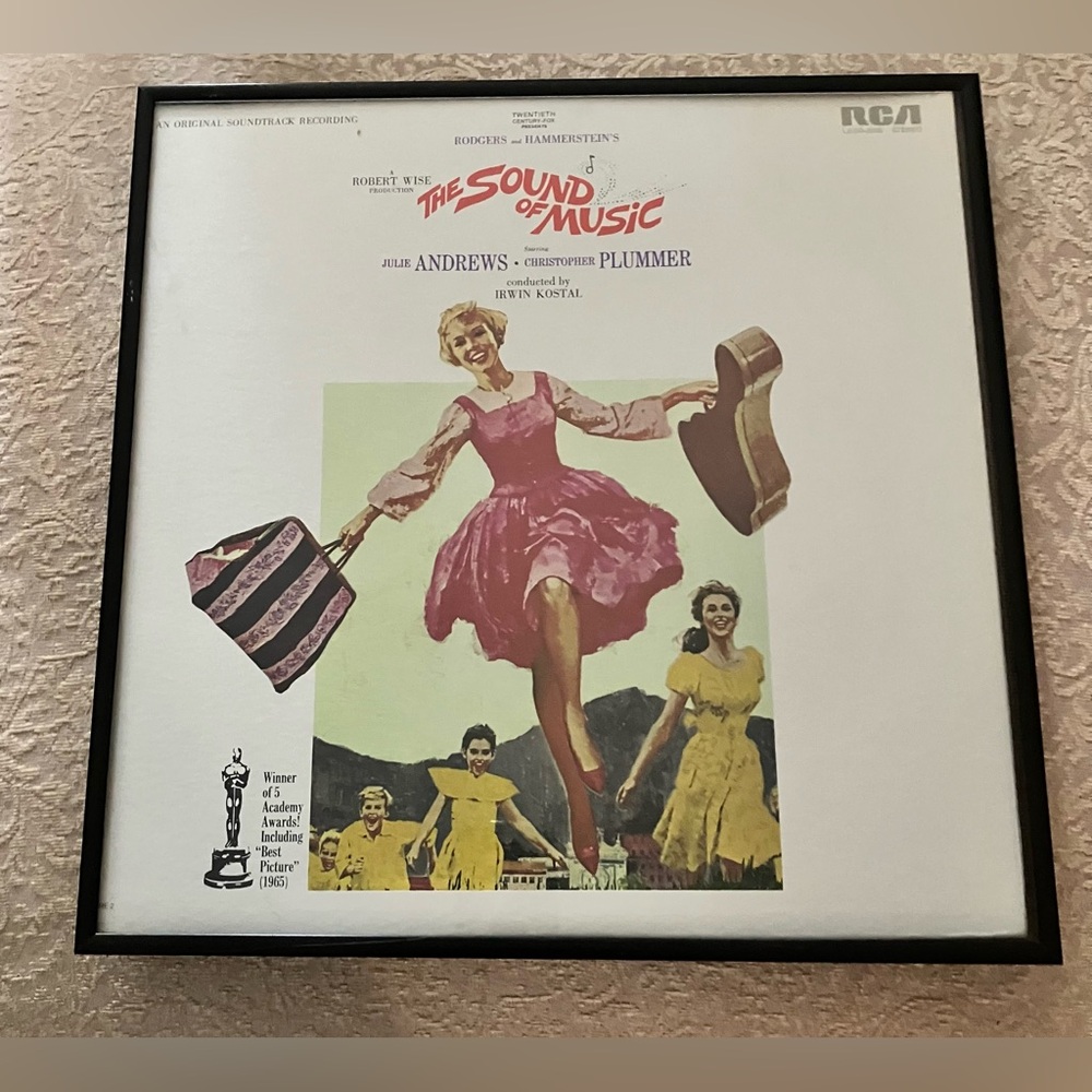 The Sound of Music An Original Soundtrack Recording LP Album, Framed For Display